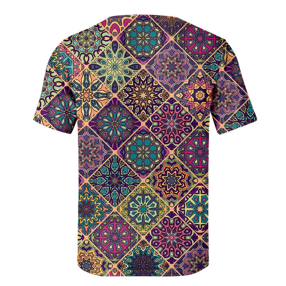 Color Stitching Ethnic Style Peripheral Short Sleeves