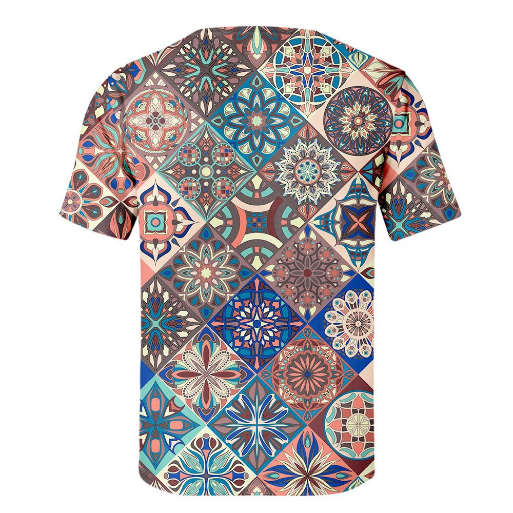 Color Stitching Ethnic Style Peripheral Short Sleeves