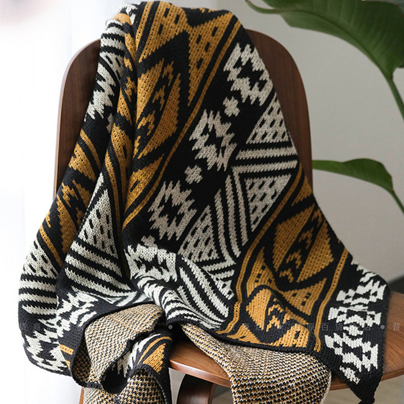 Simple Knitted Wool Bohemian Tapestry