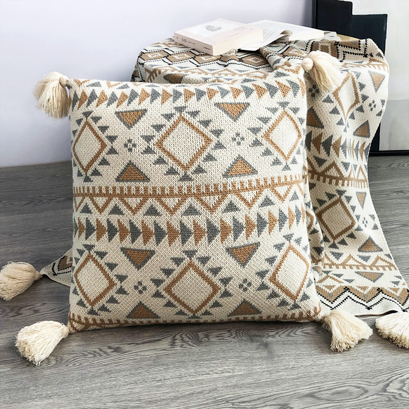 Simple Knitted Wool Bohemian Tapestry