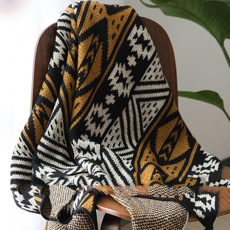 Midnight Of Pumpkin Carriagefilm Black Sofa Cover Blanket Export Quality Skin Friendly Knitting Blanket Lunch Break Blanket