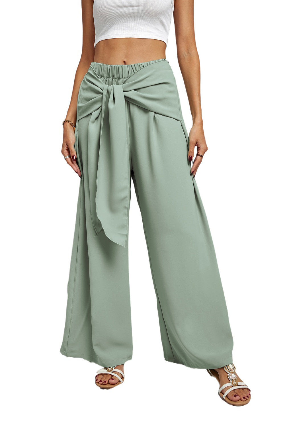 Tie Knot Wide Leg Pants