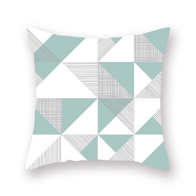 Green bright color geometric pillow cushion