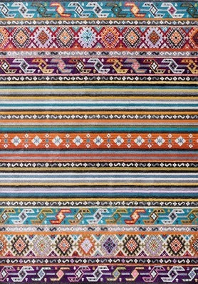 Ethnic wind flower mat