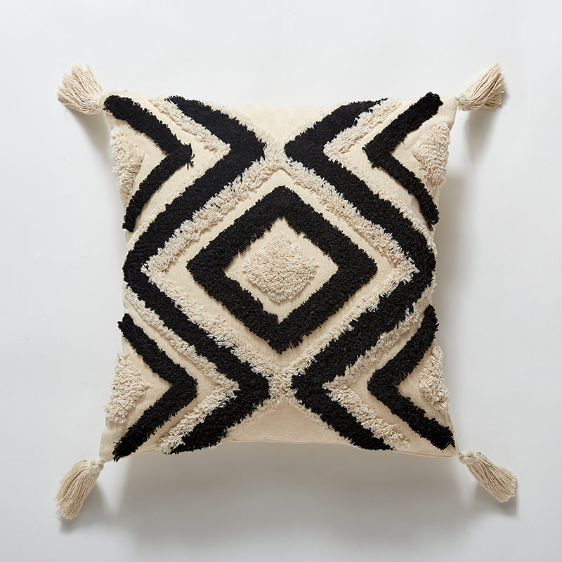 Bohemian Indian Hand-tufted Throw Pillow