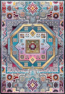 Ethnic wind flower mat