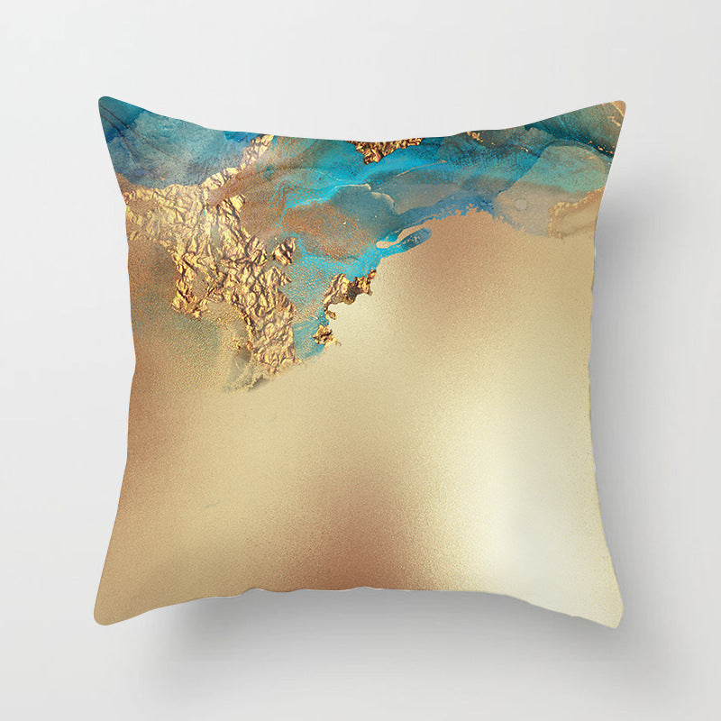 Nordic Watercolor Gold Foil Texture Printing Pillowcase