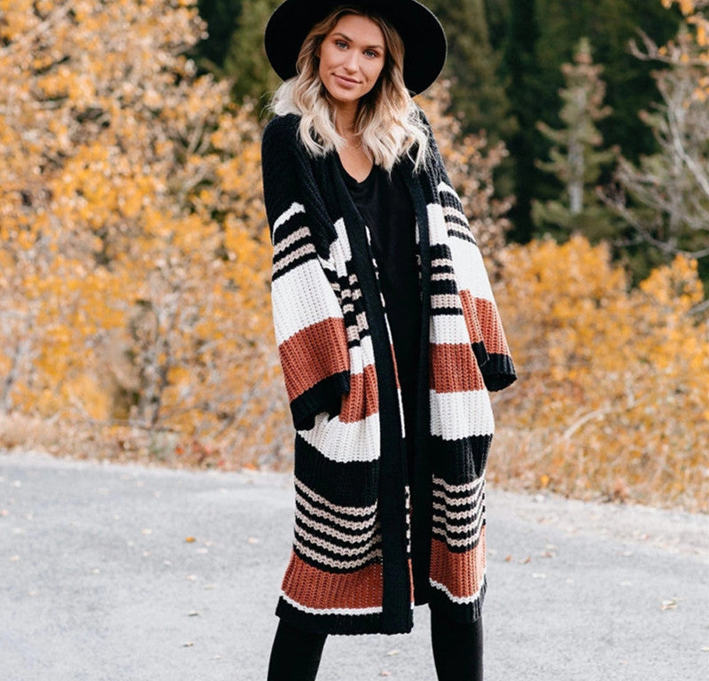 Striped color block sweater