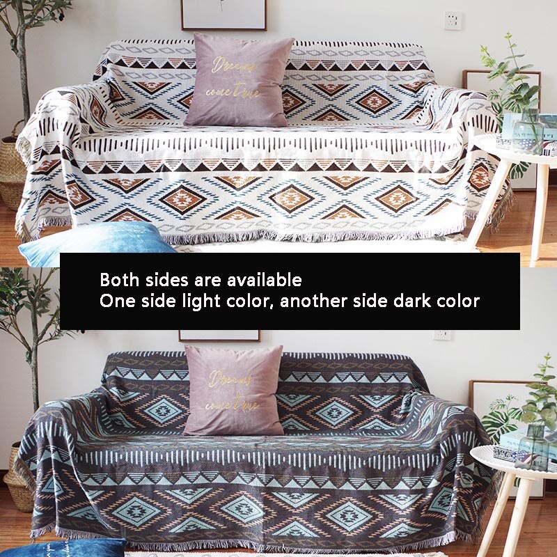 Geometric Pattern Double-Sided Use Sofa Blanket