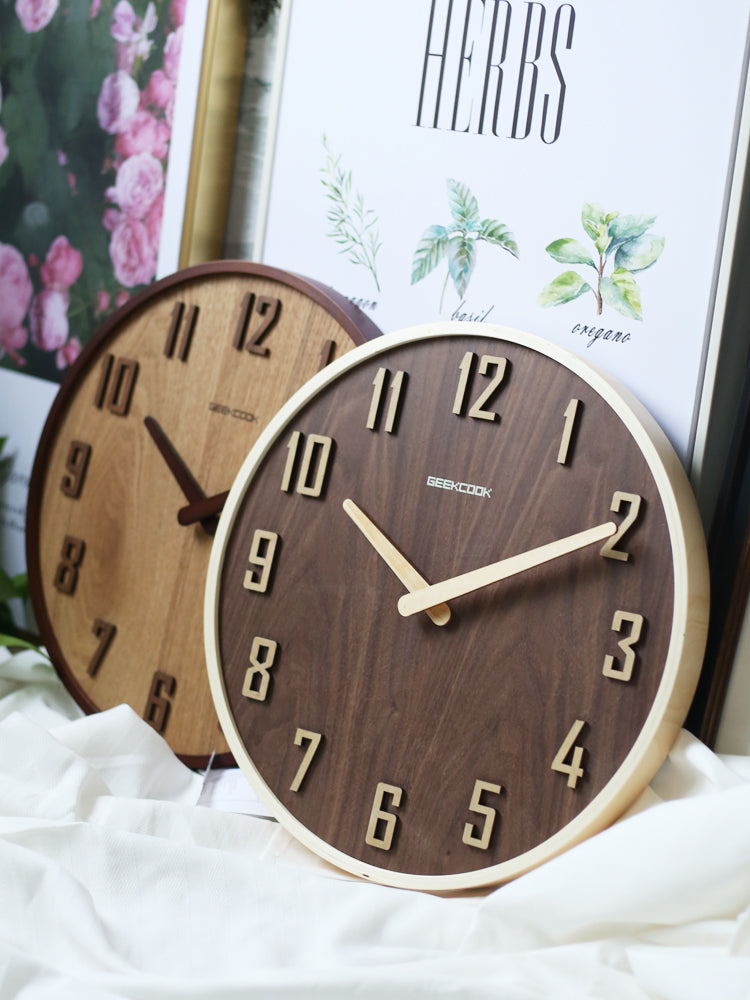 Nordic Decorative Wall Clock Living Room Wood
