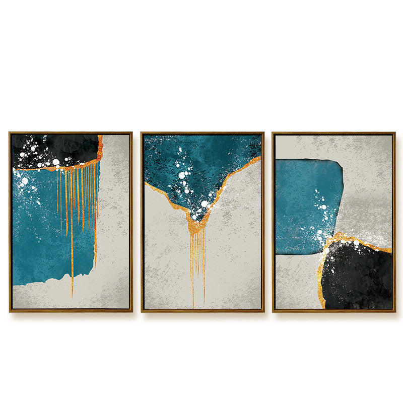 Simple Nordic Abstract Oil Painting Geometric Canvas