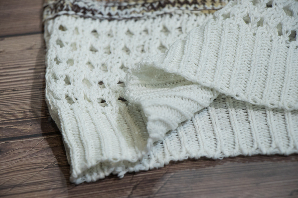 Printed round neck sweater