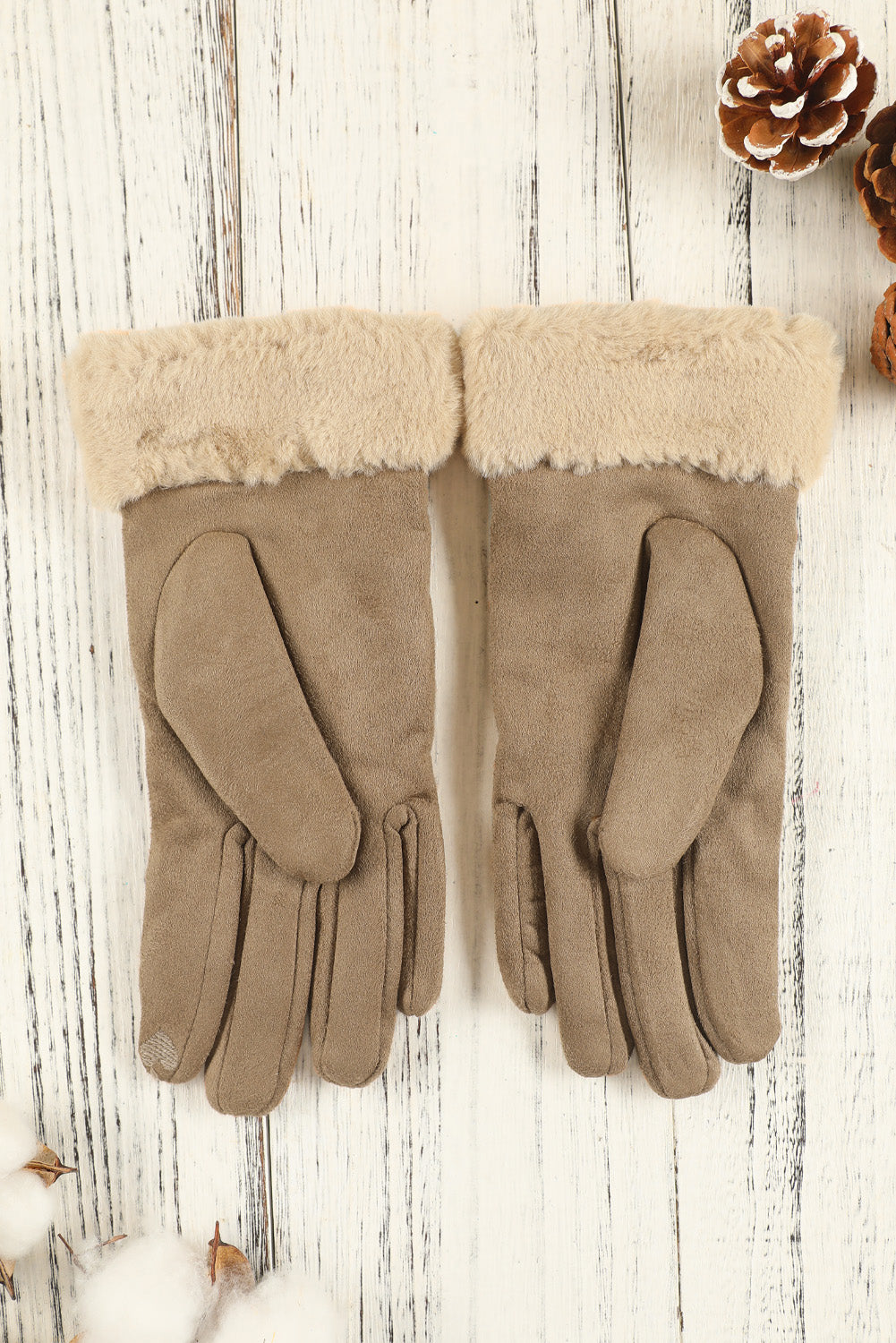 Suede Plush Lined Touch Screen Glove