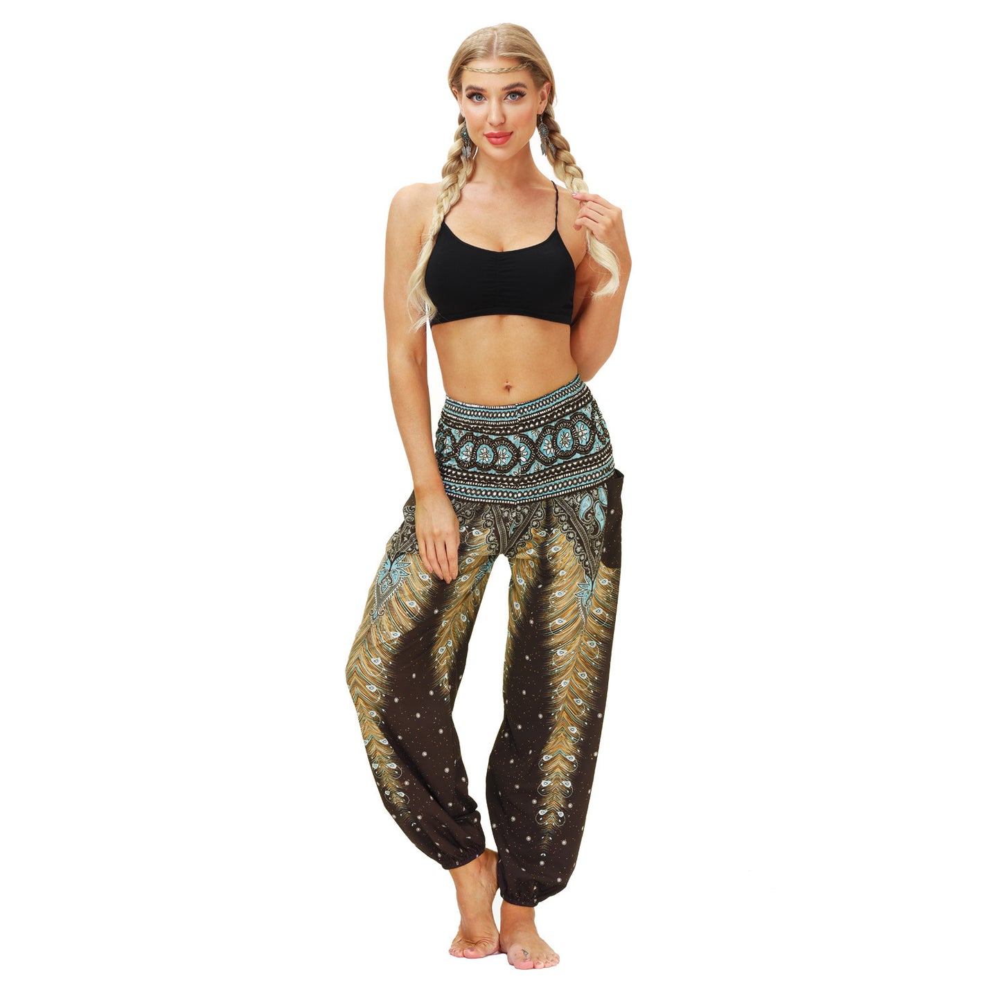 Boho Print Women's Workout Pants