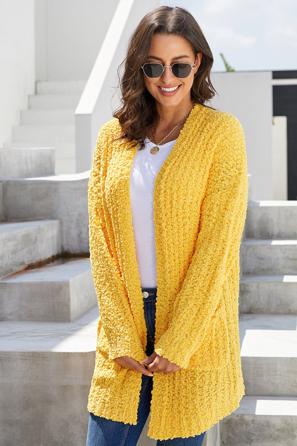 Dusty Pink Pebble Beach Textured Cardigan