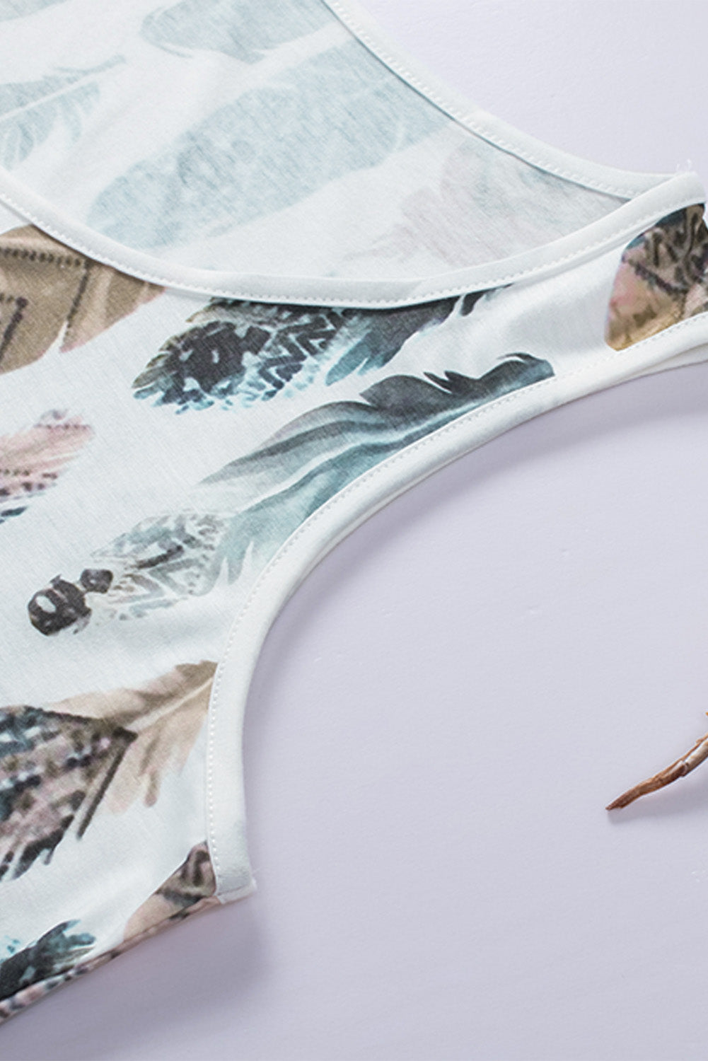Multicolor Aztec Feather Tank Top