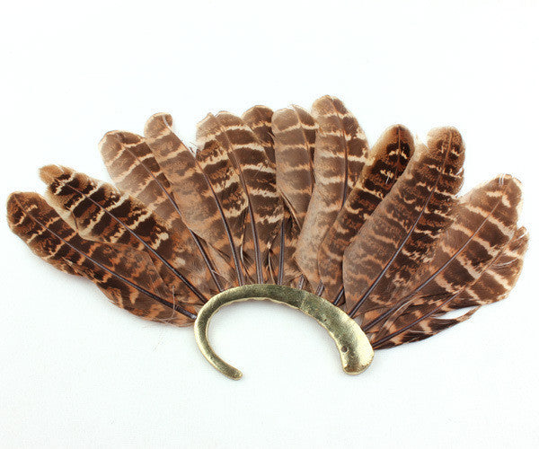 Vintage Boho Feather Clip Earring