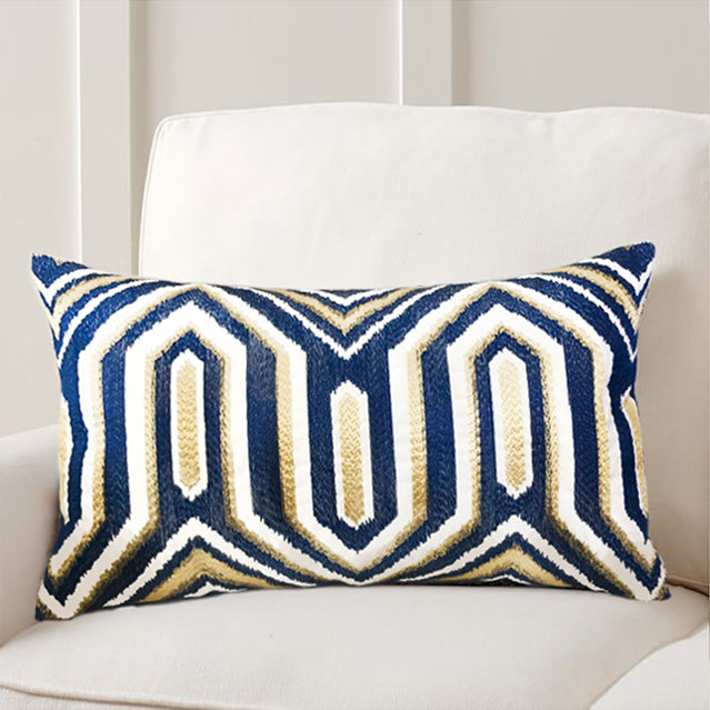 Dark blue arched plain pillow
