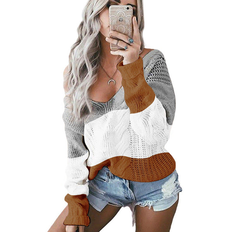 Color block pullover sweater