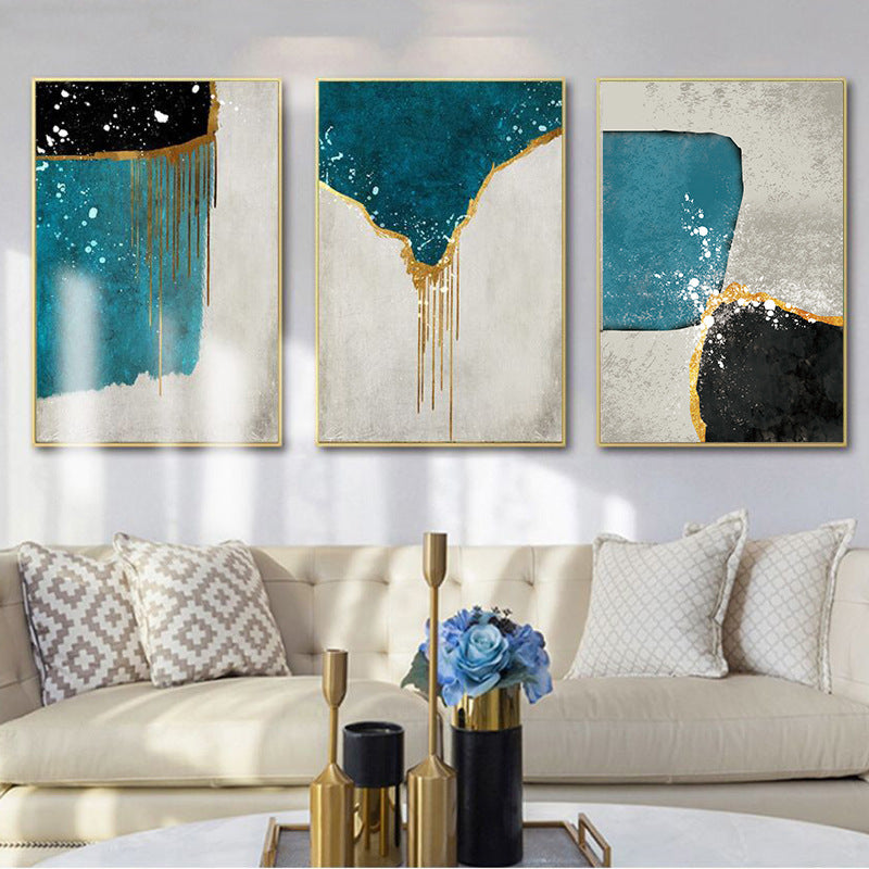 Simple Nordic Abstract Oil Painting Geometric Canvas