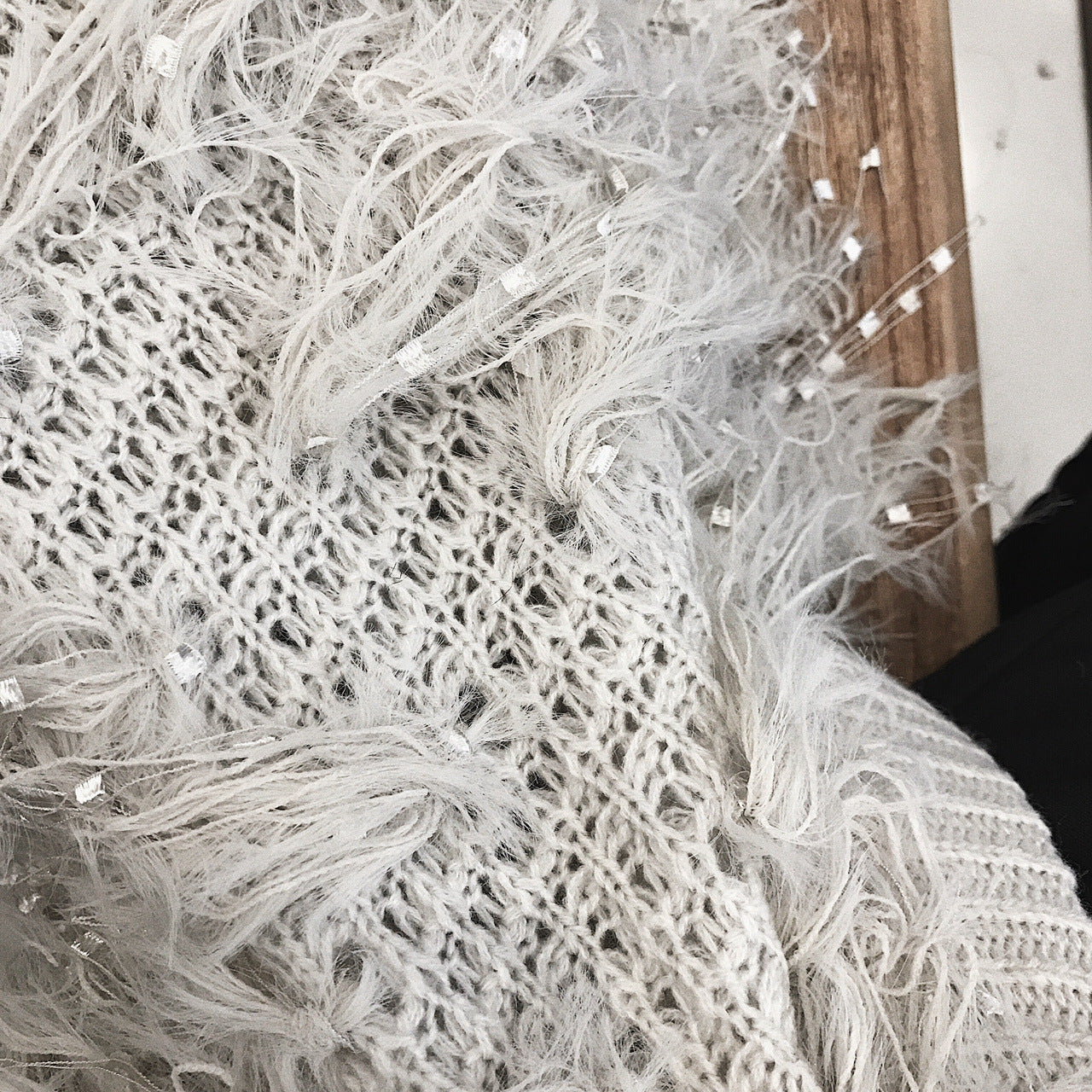 T4434 handmade feather knit skirt