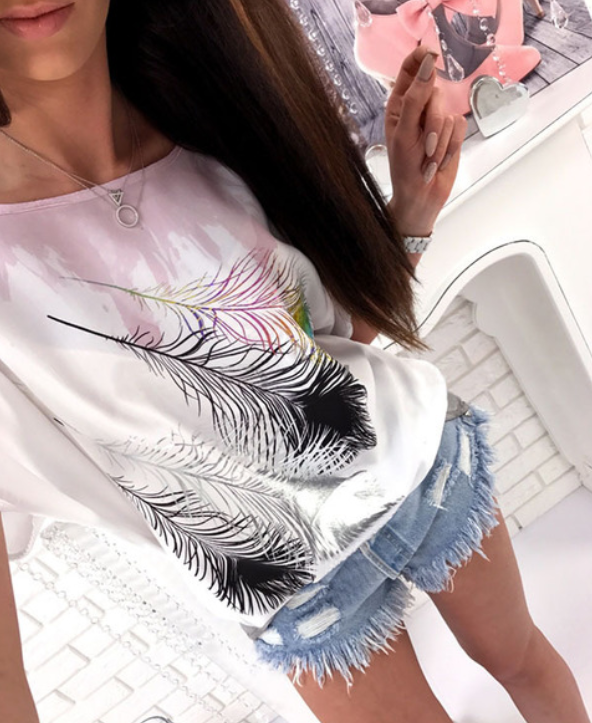 Peacock Feathers Over-sized Top