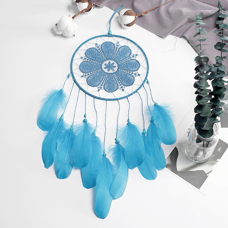 Feather dream catcher pendant