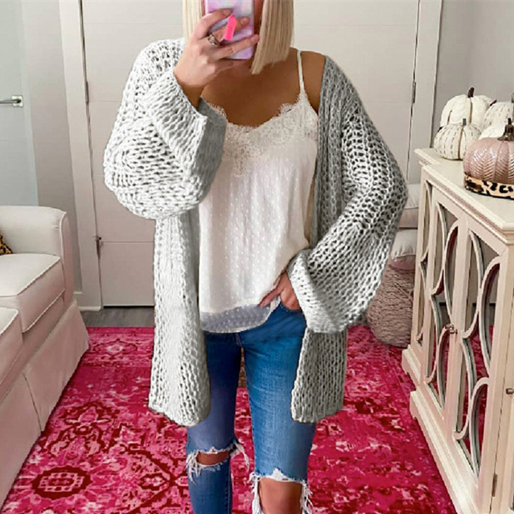 Tassel Sweater Retro Rhombus Solid Color Loose Collar Sweater Women