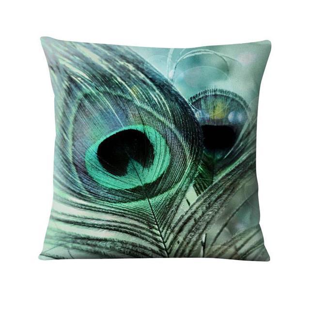 Peacock Feather Art Design Digital Printed Pillowcase
