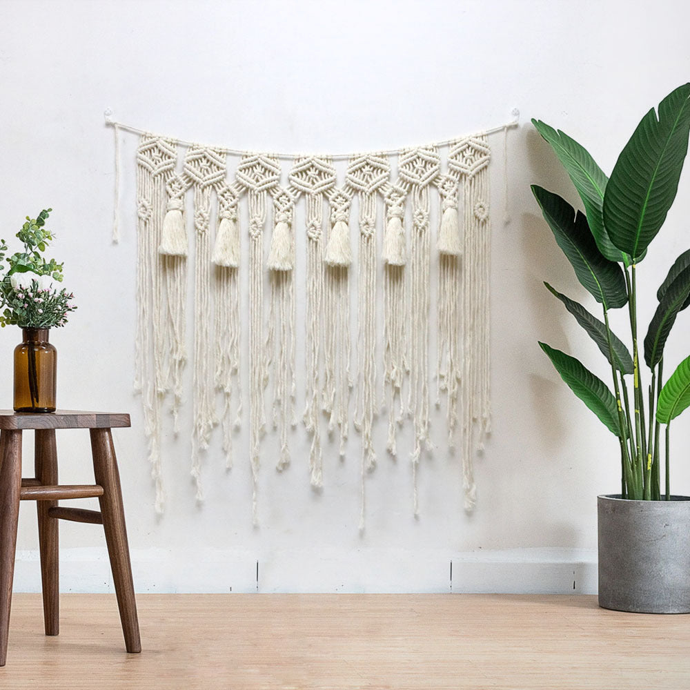 Hand Woven Tapestry Tassel Wall Hanging Boho