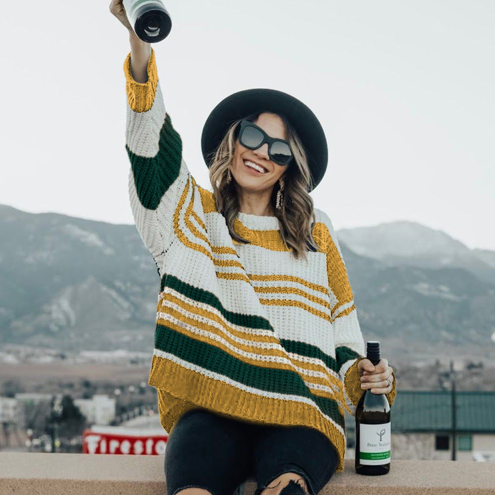 Casual loose crew neck sweater