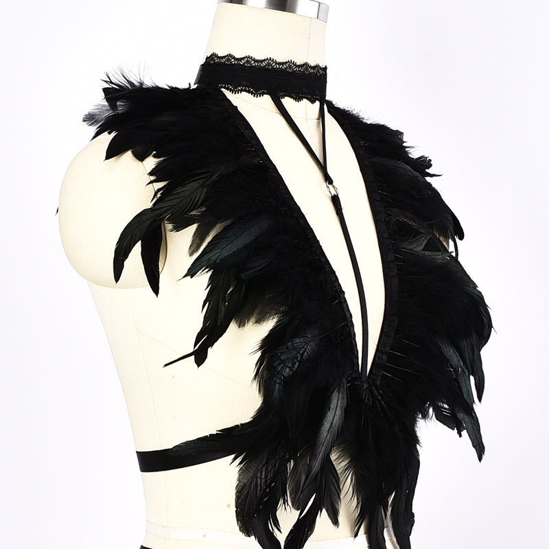 Shoulder Strap Feather Halter Beauty Back Harness