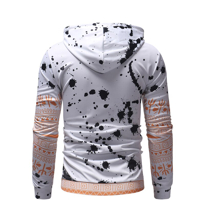 Ethnic printed casual hooded sweater