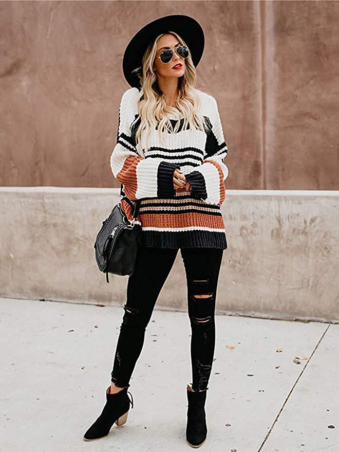 Casual loose crew neck sweater