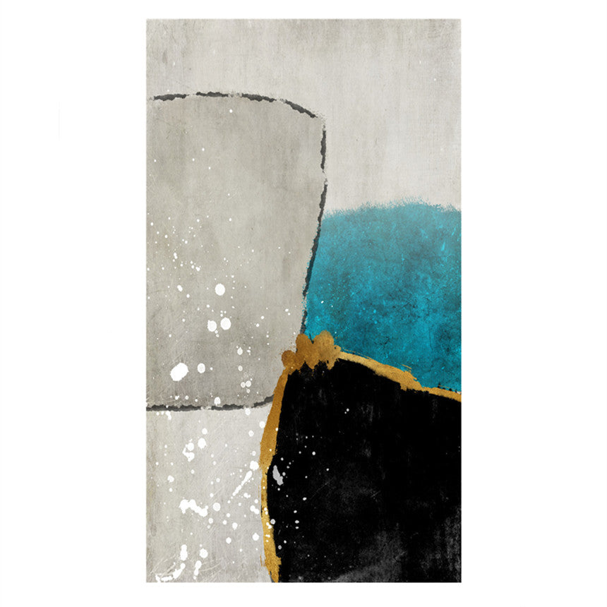 Simple Nordic Abstract Oil Painting Geometric Canvas