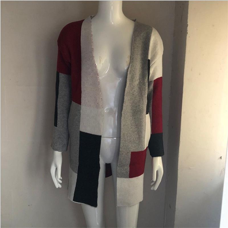 Explosive hit color long-sleeved loose sweater cardigan