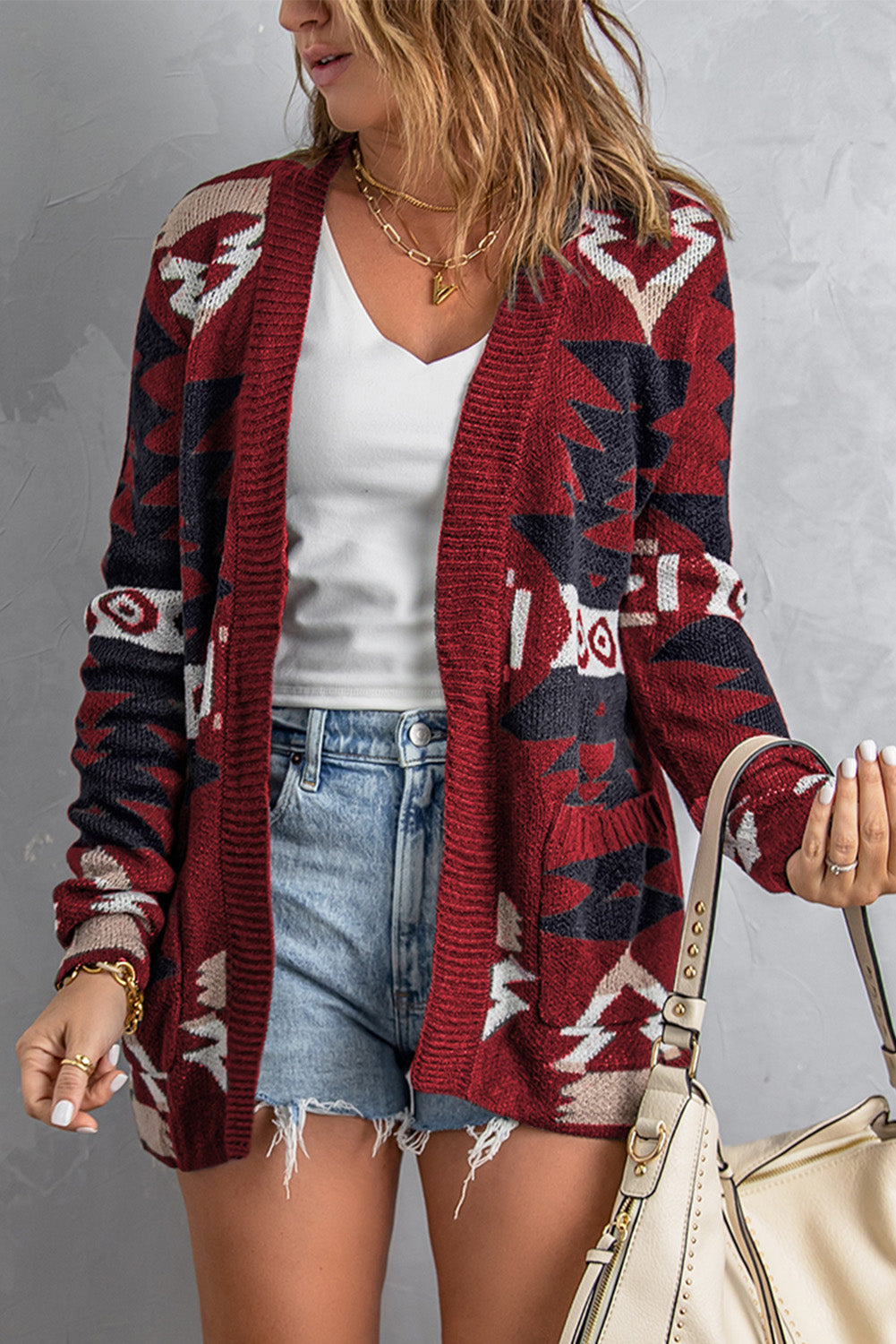 Moraga Pocketed Aztec Cardigan