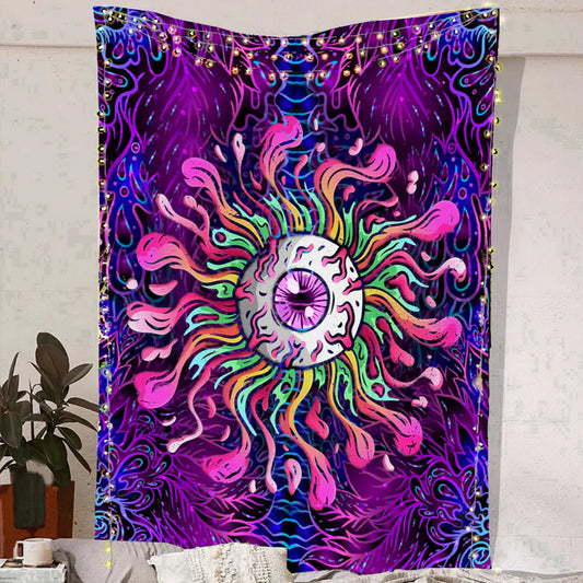 Nordic Psychedelic Eye Background Tapestry