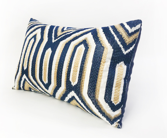 Dark blue arched plain pillow