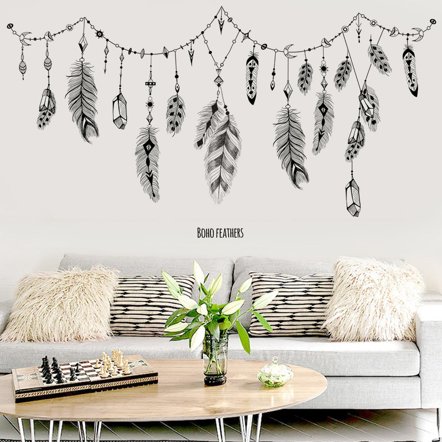 Feather decoration sticker