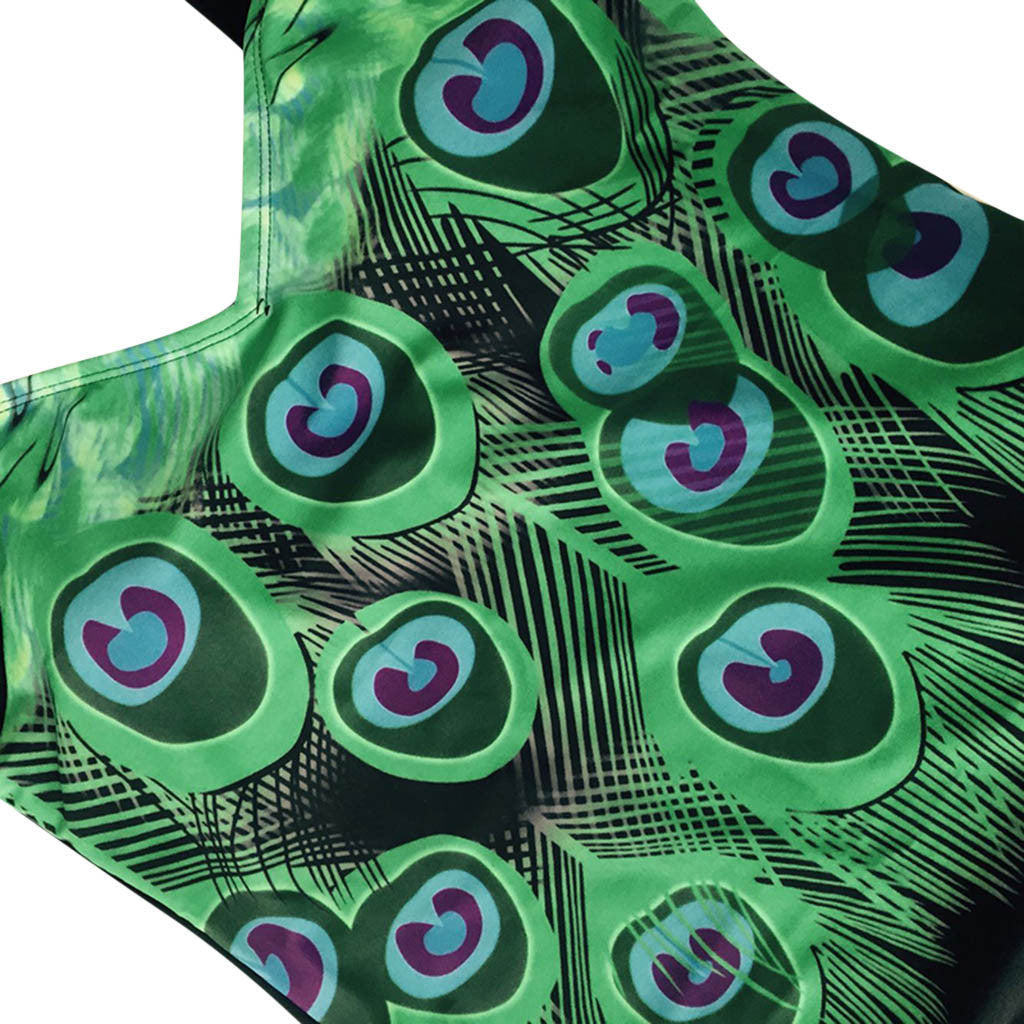 Feather positioning print bikini