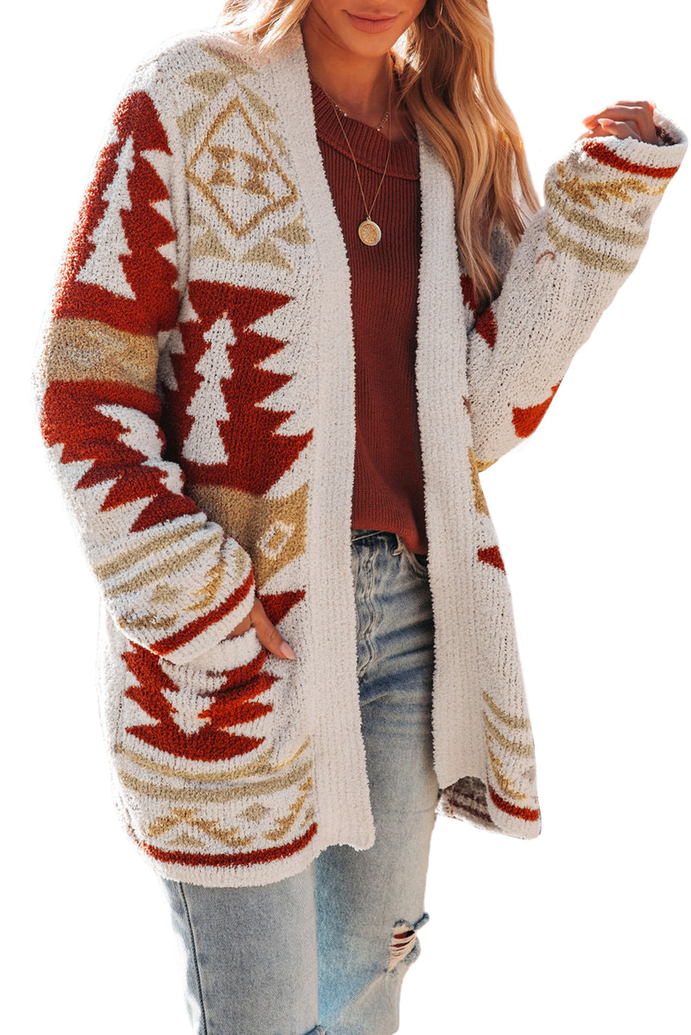 Moraga Pocketed Aztec Cardigan