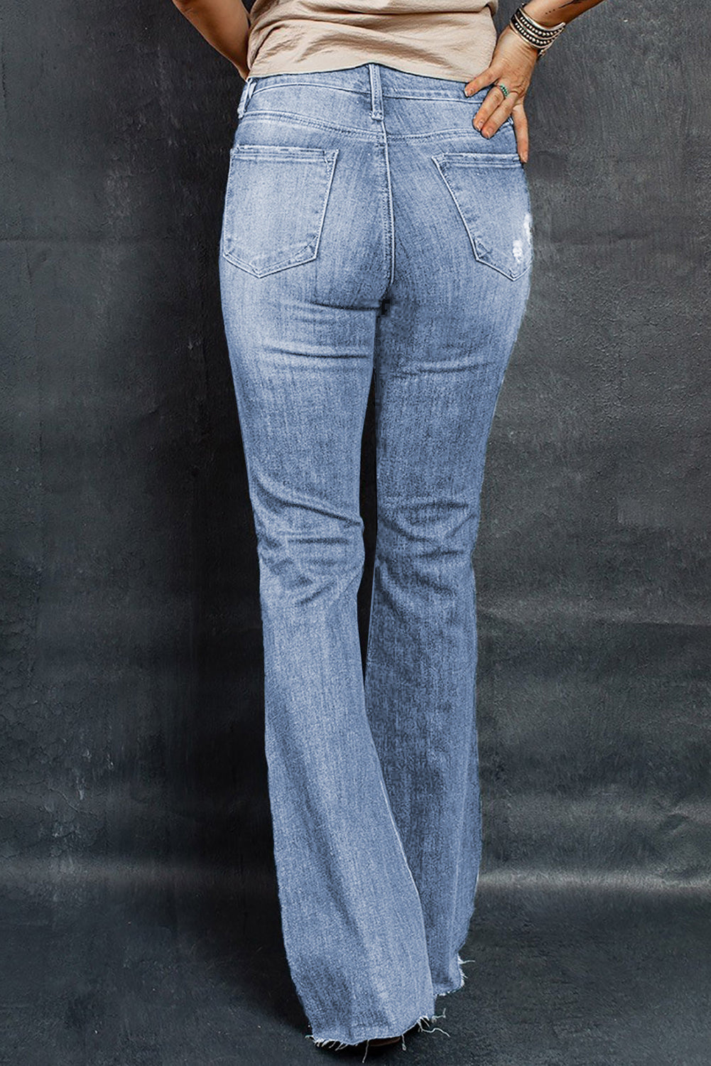 Dark Wash Mid Rise Flare Jeans