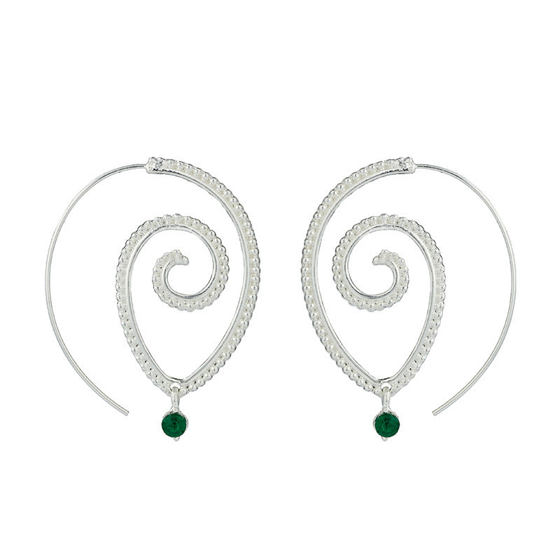 Ethnic Round Spiral Gear Earrings