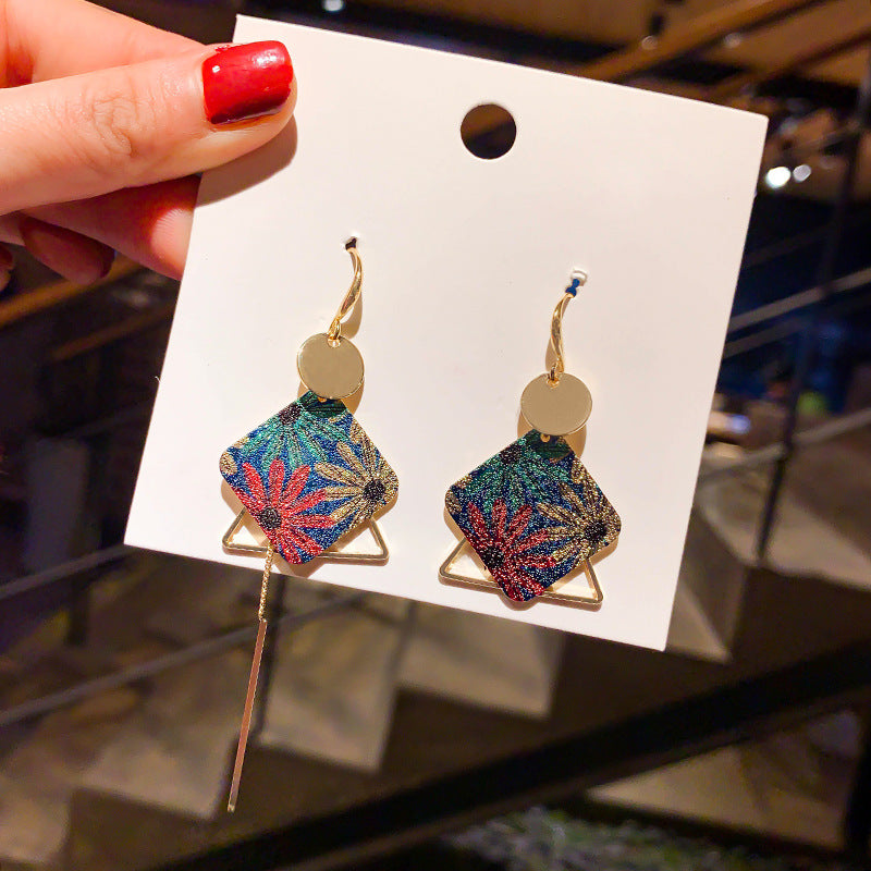 Ethnic style geometric earrings