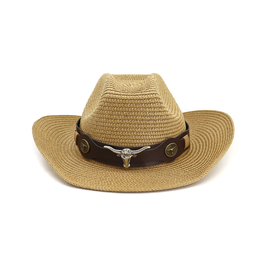 Western cowboy ethnic straw hat