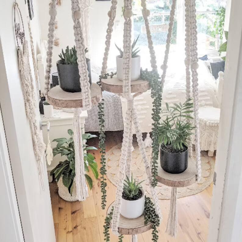 Nordic Hanging Tassel Woven Hanging Flower Stand