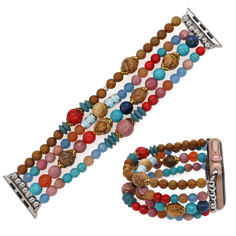 Boho Semi-Precious Stone Statement Beaded Strap