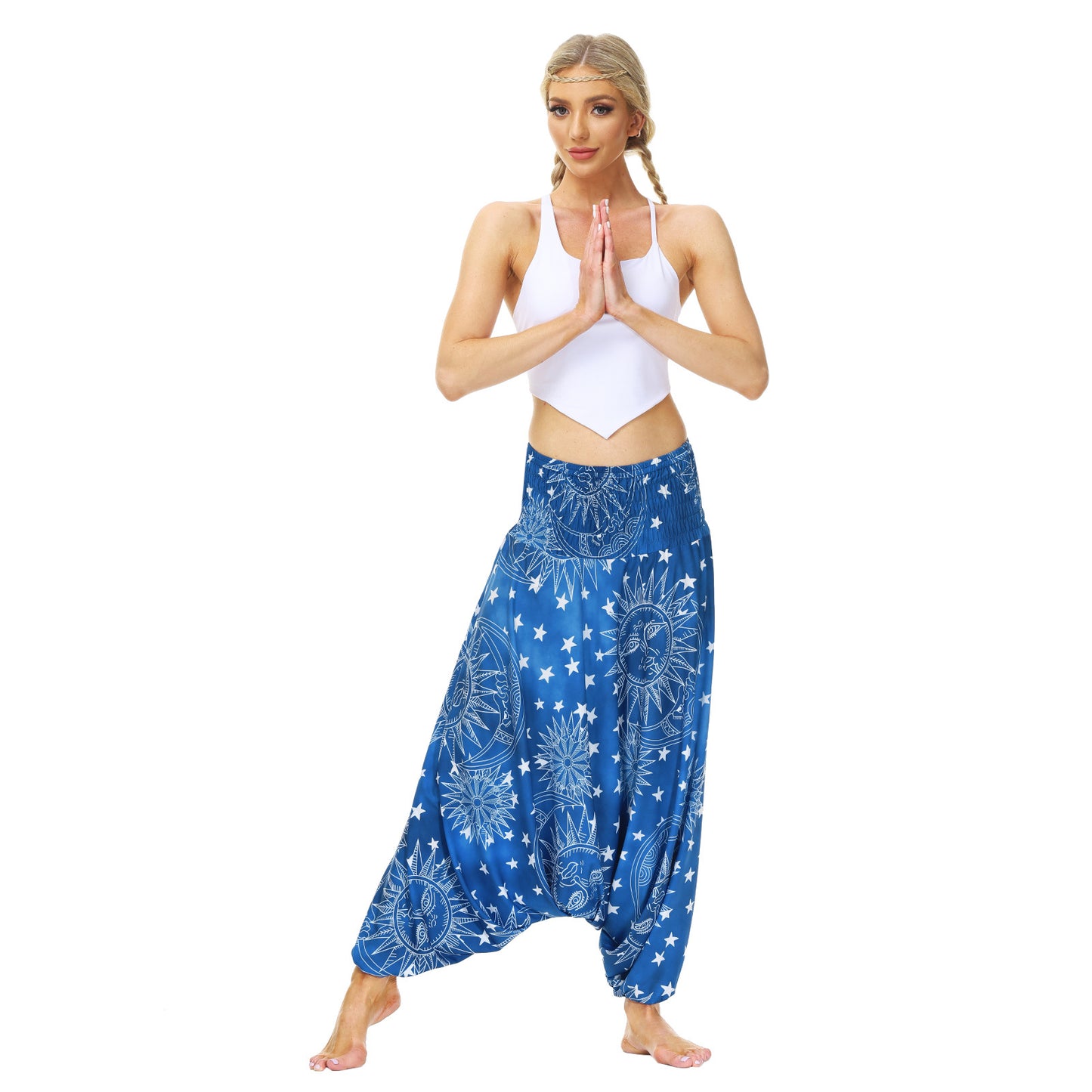 Digitally Printed Boho Casual Wide Leg Pants