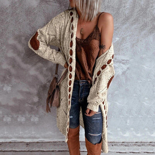 Color Block Sweater Long Sleeve Cardigan Sweater